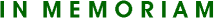 In Memoriam
